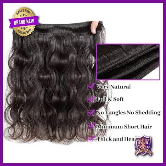 4 Bundle Body Wave Human Hair Extensions 18-24 Inch Soft Silky Weave main image 4